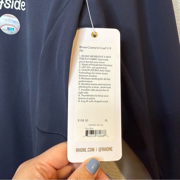 NWT RHONE Course To Court 1/4 Zip Women’s Midweight Performance Top Sz XL - Picture 13 of 14